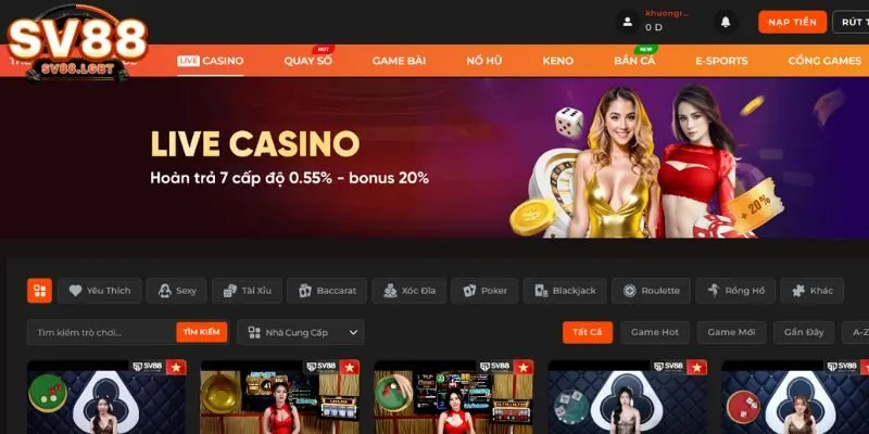 Sản phẩm live casino đẳng cấp