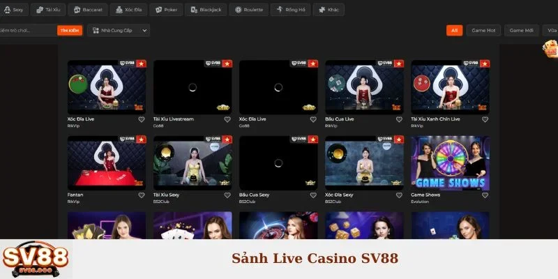 Sảnh Live Casino SV88